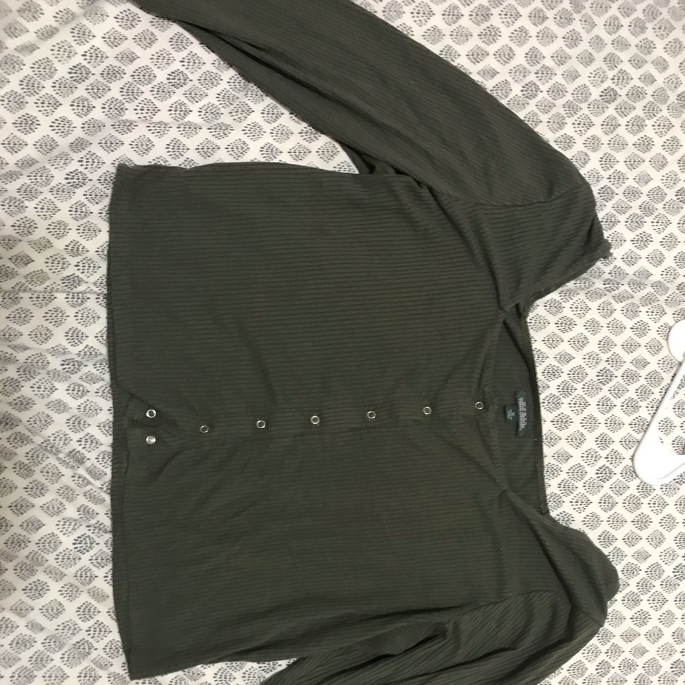 Olive green cute crop top